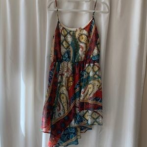 Asymmetrical Patchwork Print Dress